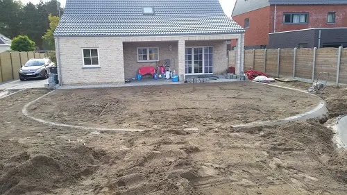 Uitzetten van de ronde vijver